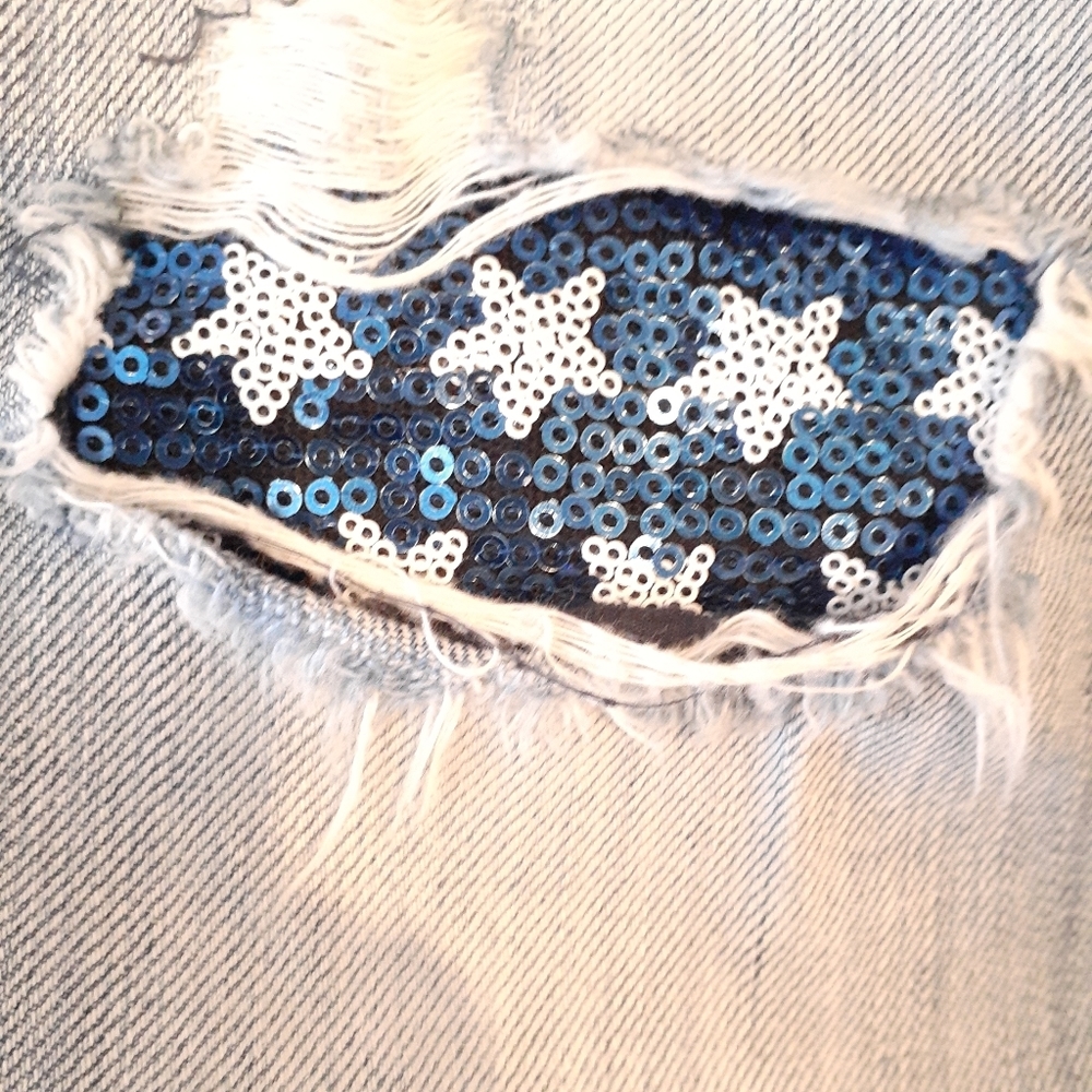 Cache Distressed Jeans Sequins Details - image 4